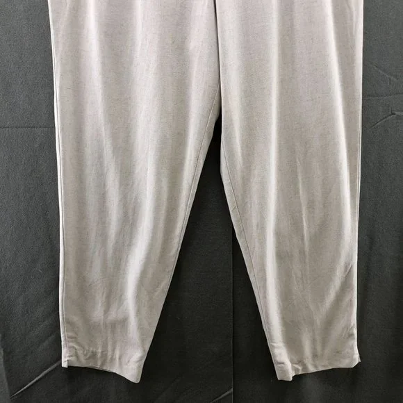 Vintage High Waisted Slub Cotton Breathable Relaxed Pants Womens Size 30 Oatmeal - Picture 4 of 12